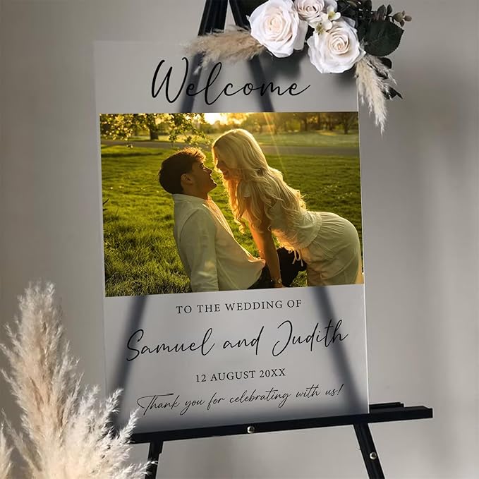 Personalized Wedding Photo Acrylic Welcome Sign – Custom Picture Board - Image 5