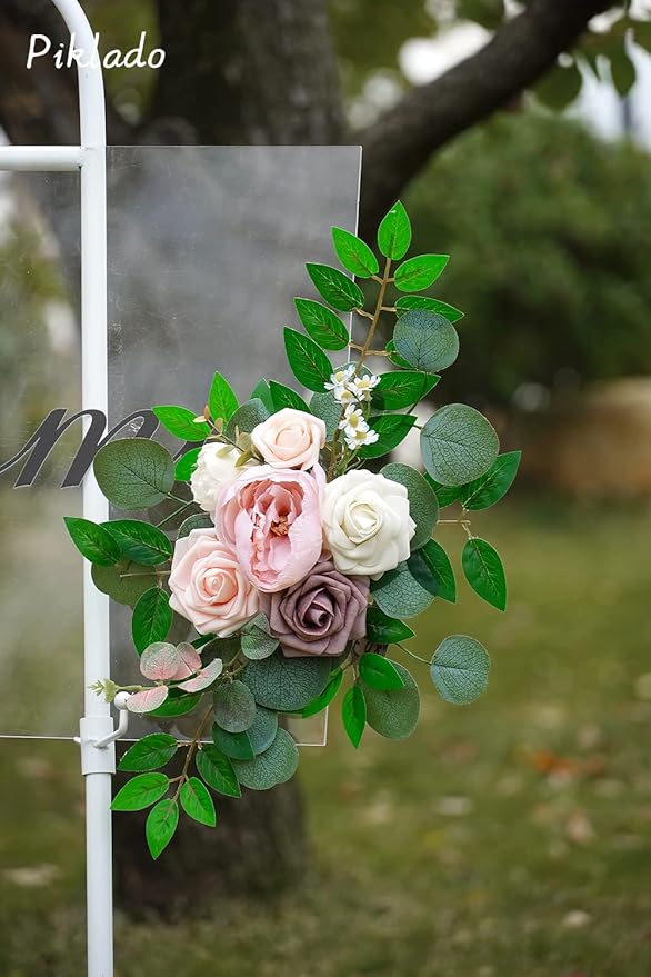 Faux Flower Swag Set of 2 for Wedding Welcome Signs Floral Swag Wedding - Image 5