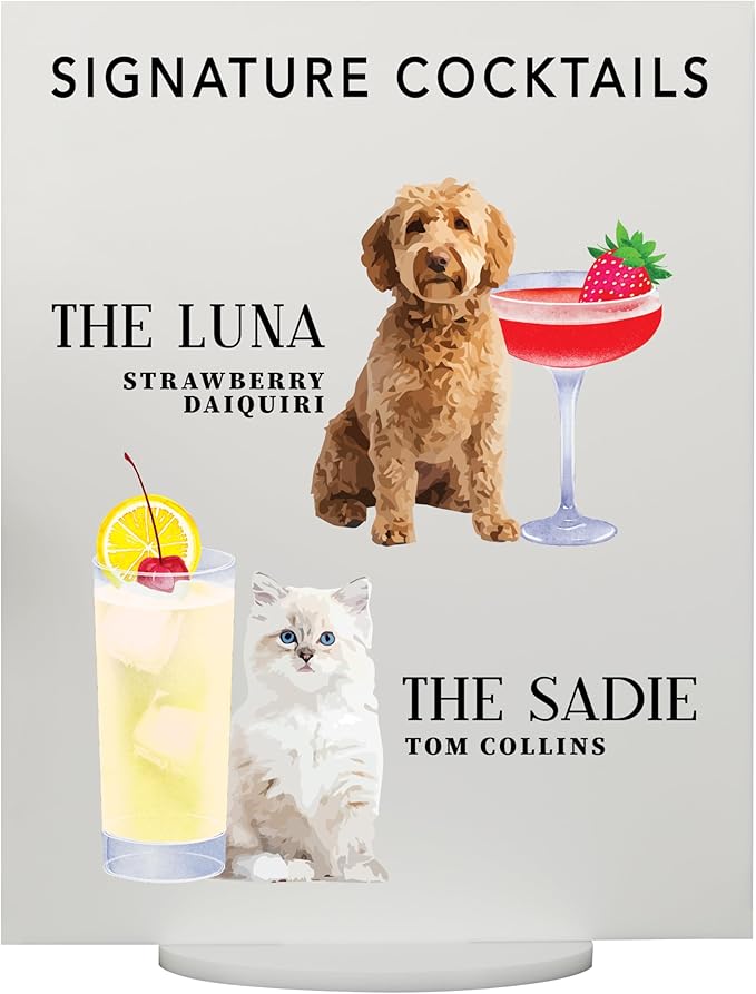 Pet Signature Drink Wedding Signs by Elation+Factory+Co.