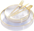 Liacere 150PCS Clear Gold Plastic Plates by Liacere