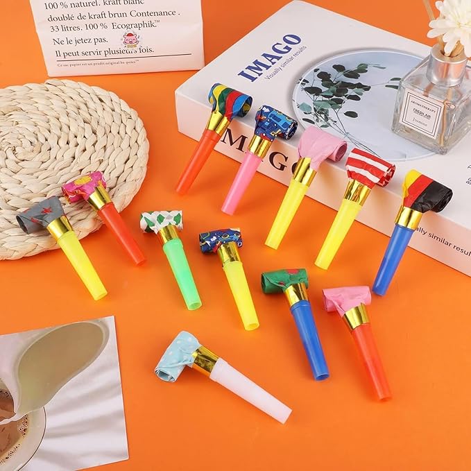 100PCS Multicolor Party Blowers & Whistles - Image 3