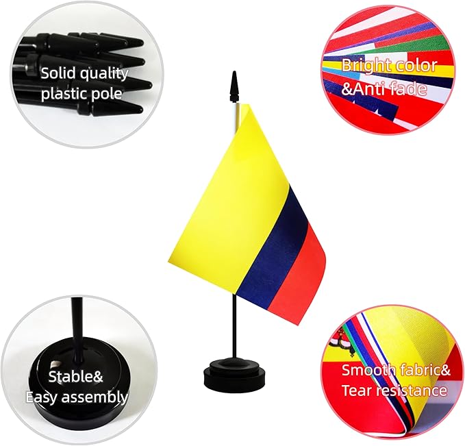 2 Pack Colombia Desk Flag, Colombian Table Office Flag - Image 3