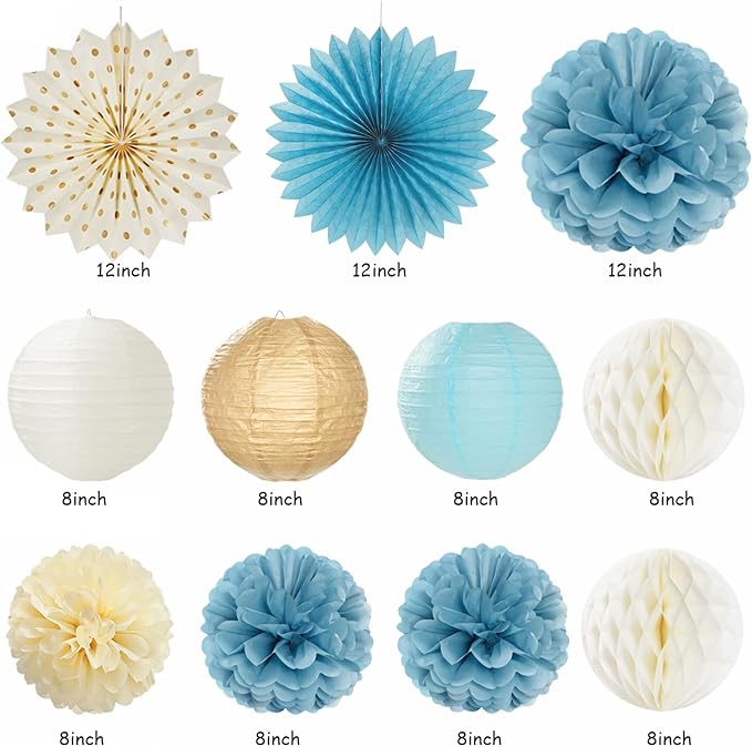 Light-Dusty Blue Beige-Champagne Women Birthday-Decorations - Image 3