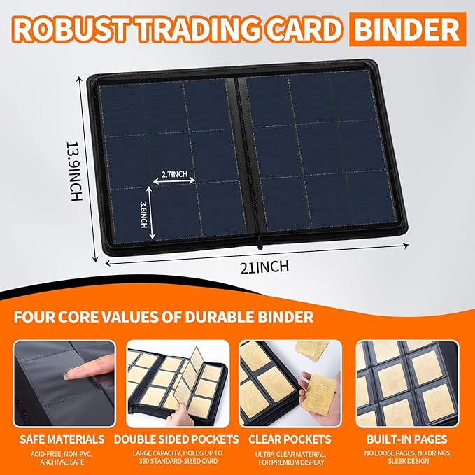 UWULK Card Binder, 9 Pocket Side-Loading Trading Card Binder - Image 4