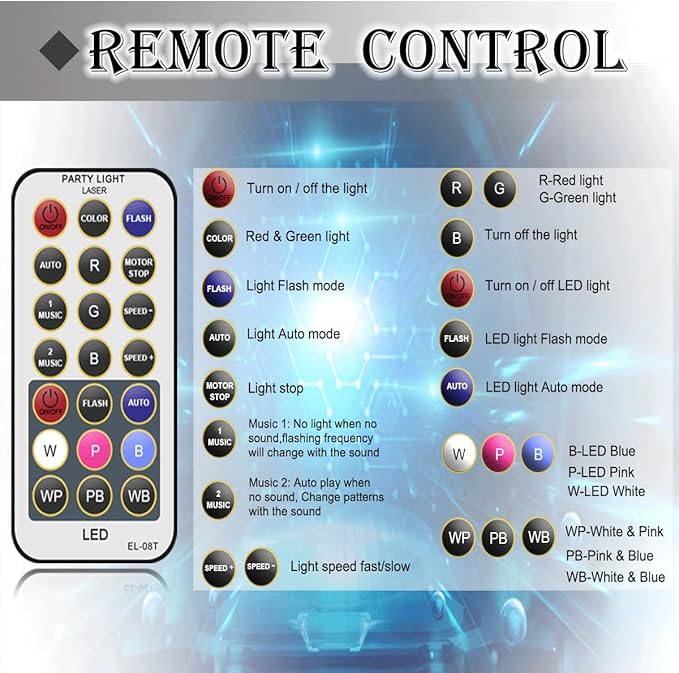 Party Lights, LED Disco Strobe Light, RGB Sound Activated - Image 7