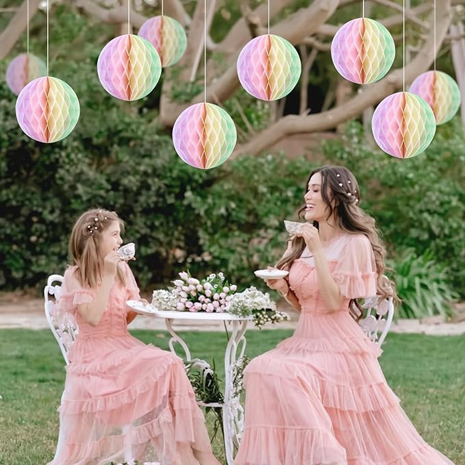Pastel Hanging Honeycomb Ball, Rainbow Party Decorations，Pastel Birthday Party - Image 5