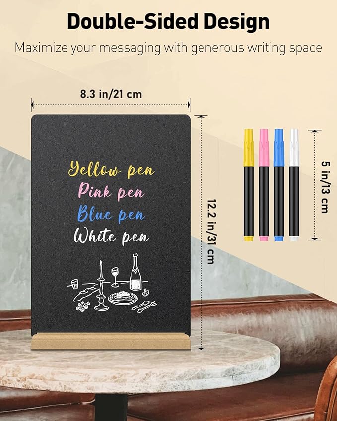 Uniclife A4 Tabletop Chalkboard Sign - Image 2