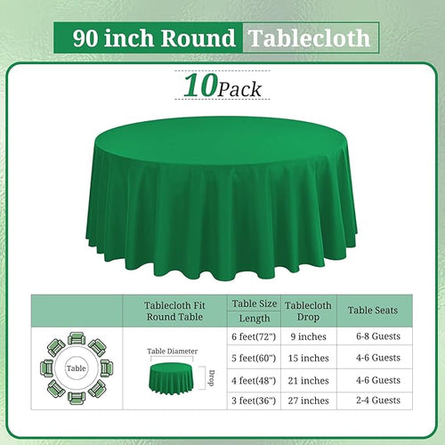 10 Pack Green Round Tablecloths - Image 2