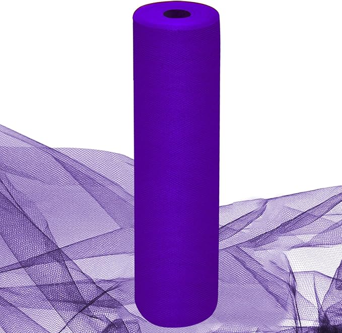 Purple Tulle Fabric Rolls 54 Inch by 10 Yards Fabric Tulle Bolt by IONTACH