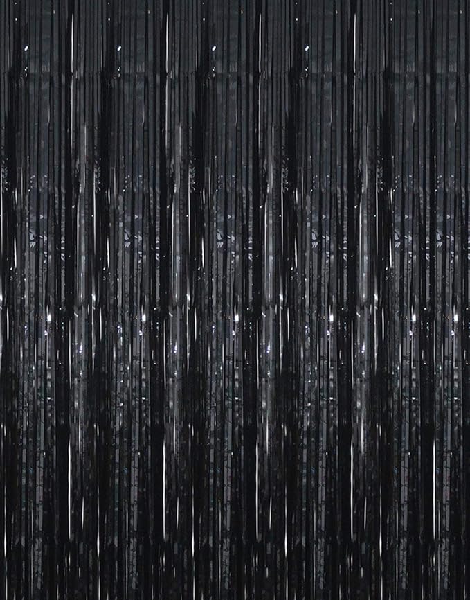 GOER 3.2 ft x 9.8 ft Metallic Tinsel Foil Fringe Curtains Party Photo Backdrop by GOER