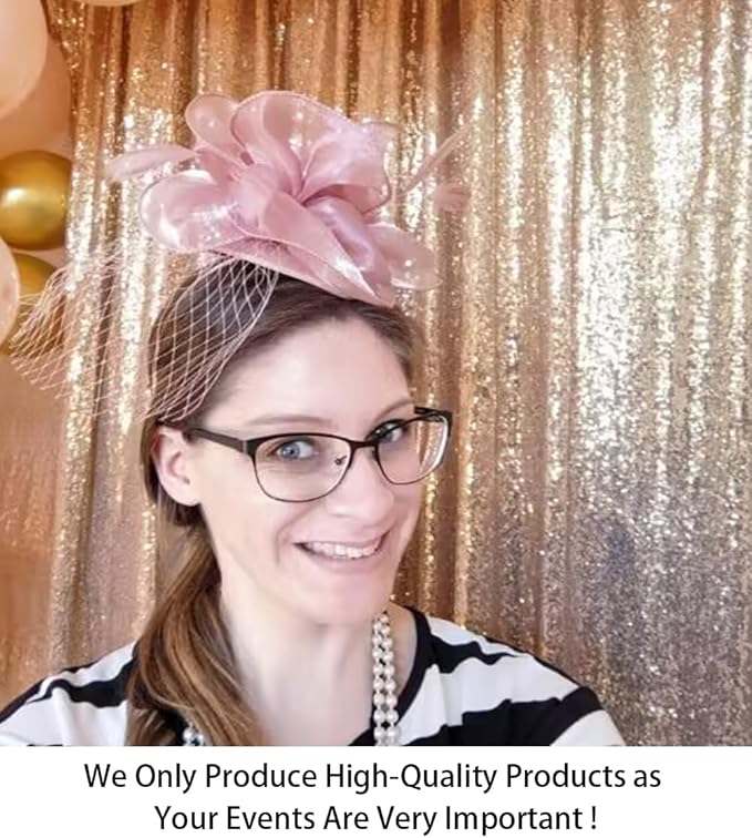 ShinyBeauty 4FT x 7FT Rose Gold Sequin Backdrop | Photo Booth Background | - Image 2