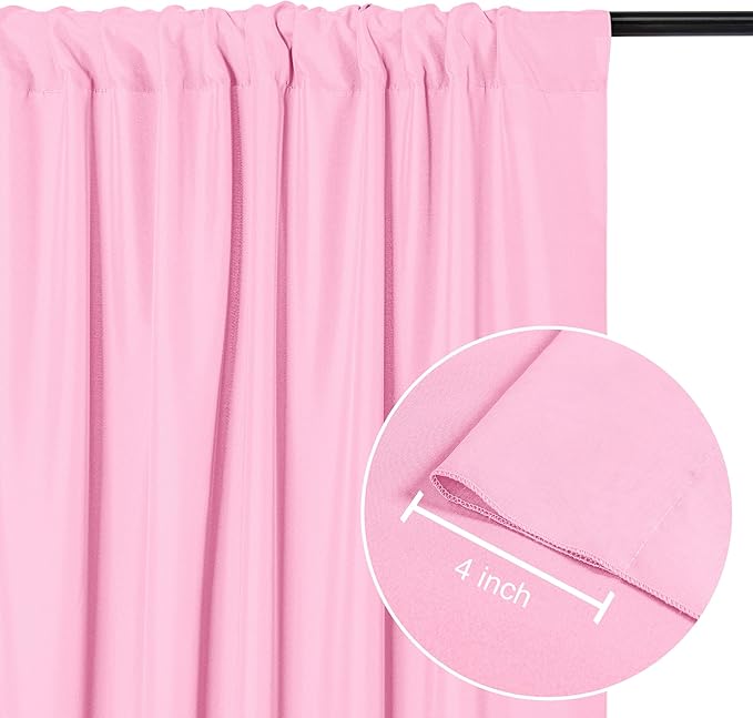 DWCN Pink Backdrop Curtains for Parties, Background Curtains Photography - Image 3