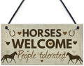 Rustic Wooden Signs Horse Welcome Wood Signs Hanging Plaque Gifts Sign Wall Art by Eletina