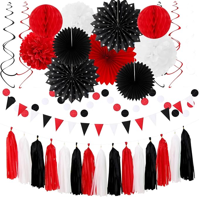 Black White-Red Party-Decorations by Hugtmr