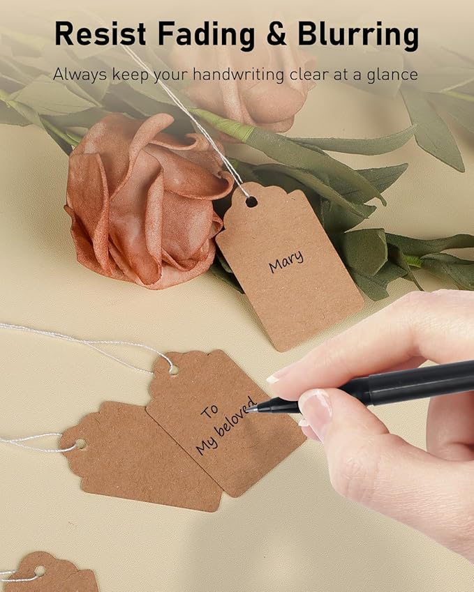 Uniclife 200 Pcs Writable Brown Kraft Paper Tags, 1.8" x 1.05" - Image 5
