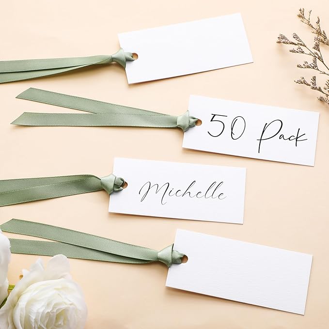 50 Pcs Name Place Cards for Table Setting Blank Wedding Place Cards by Humyoun