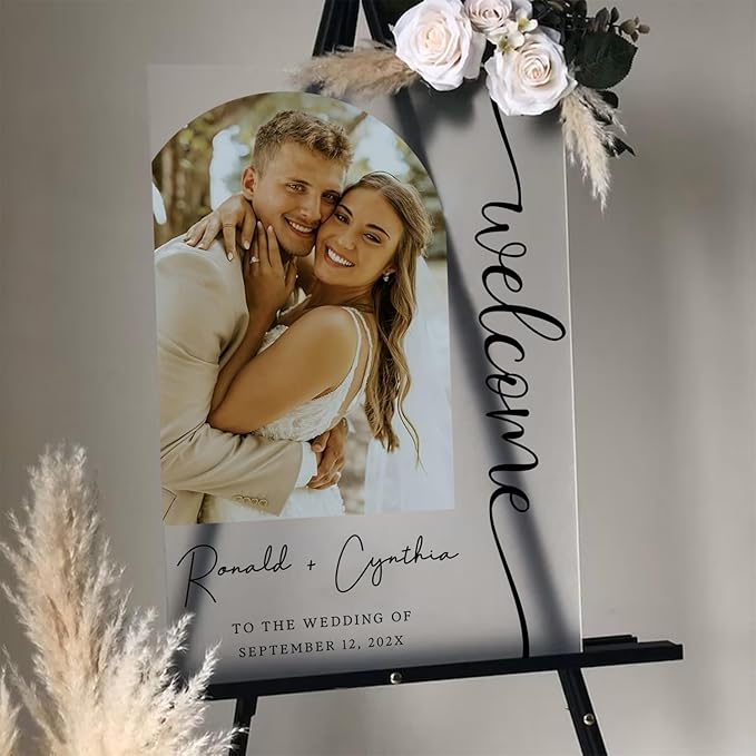 Personalized Wedding Photo Acrylic Welcome Sign – Custom Picture Board - Image 5