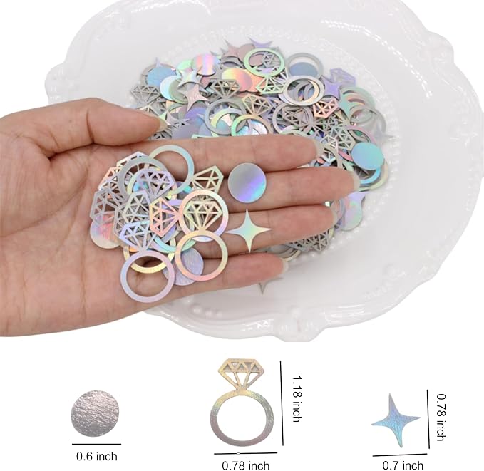 300 PCS Iridescent Bachelorette Confetti, Engagement Confetti Wedding Shower - Image 2