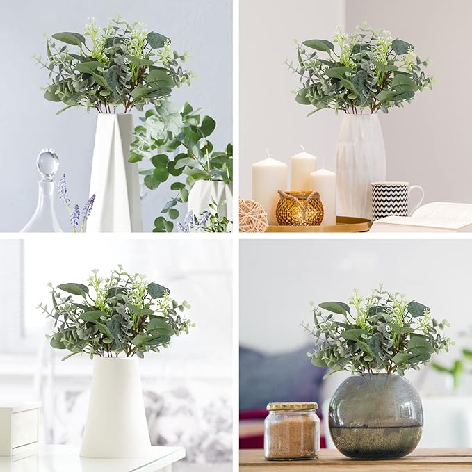 40 Pcs Artificial Greenery Eucalyptus Stem Silver Dollar Leaves Baby Eucalyptus - Image 5