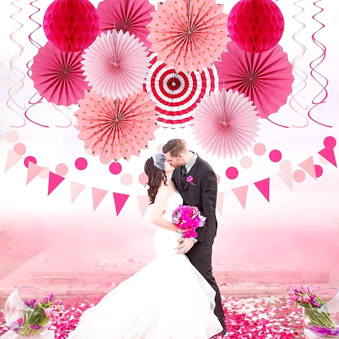 Hot-Pink Rose Red Party-Decorations - Image 7