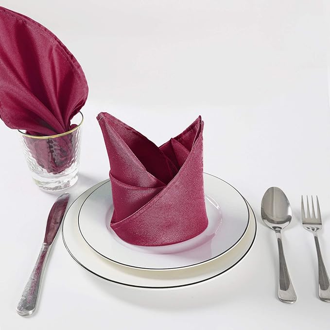 Cloth Napkins 20x20 inch Washable Polyester Dinner Napkins Soft Table Napkins - Image 5