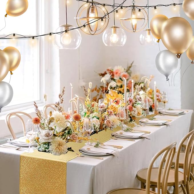 Fitable Sequin Gold Table Runners - Image 2
