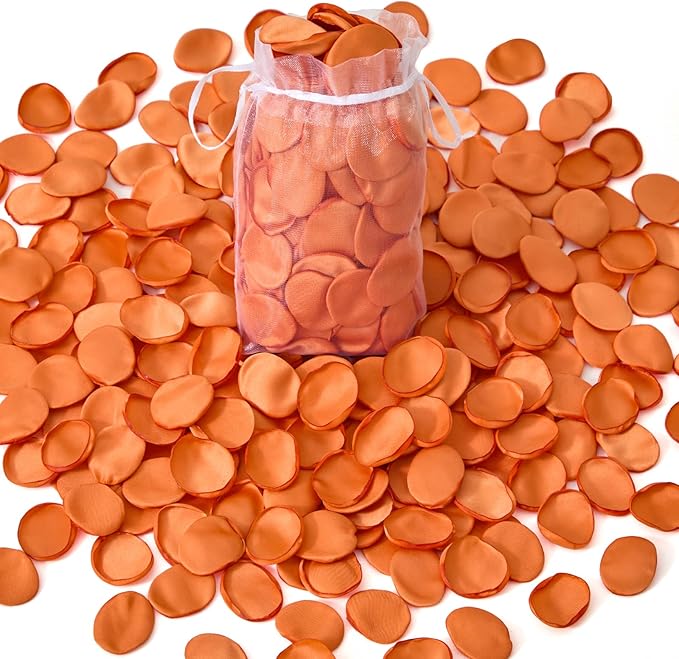 Alecono  Silk Rose Petals, Faux Orange Flower Petals by AleconoBetterYourLife