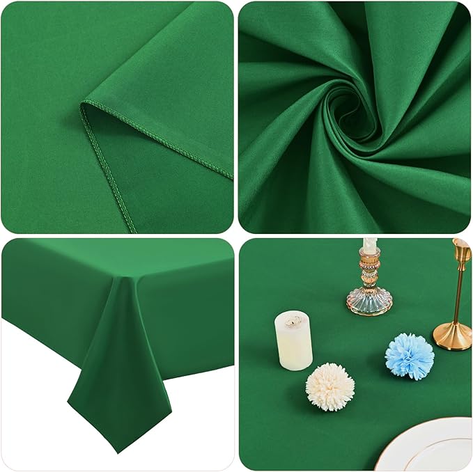12 Pack 60 x 126 Inch Rectangle Tablecloth Green Polyester Tablecloth - Image 7