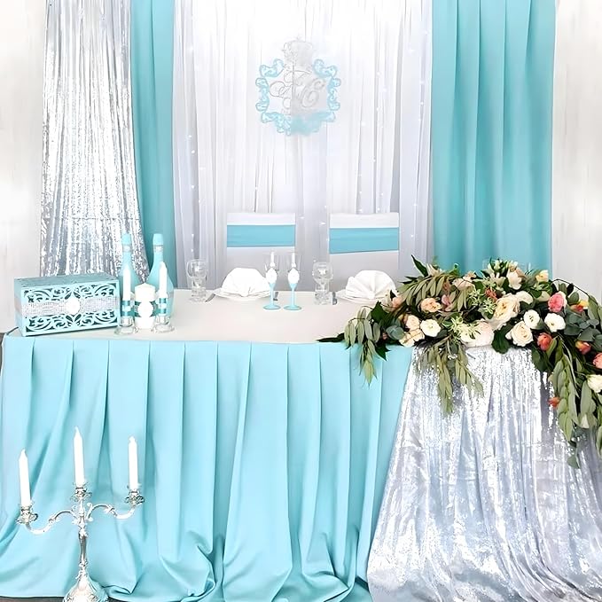 10 x 7 Feet Light Blue Backdrop Curtain - Image 5