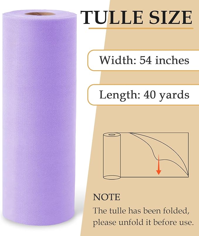 Lavender Tulle Fabric Roll - Image 2