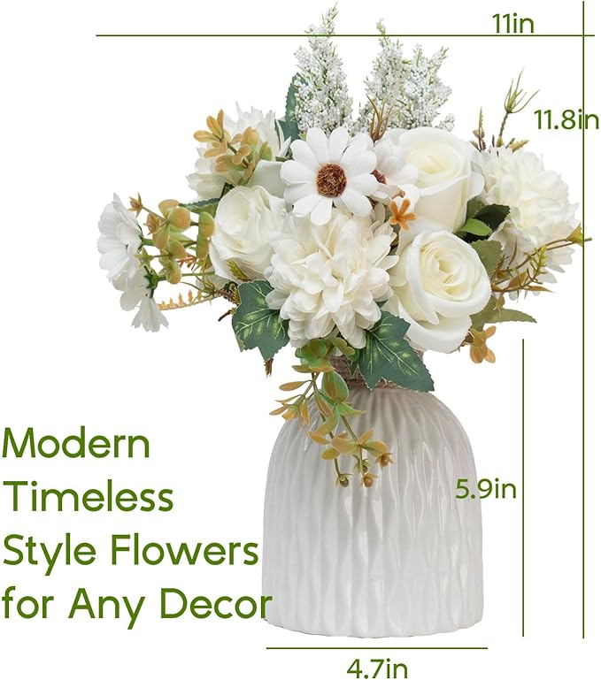Epicpetal Fake Flowers in Vase, Artificial Pink Flowers in Vase - Image 6
