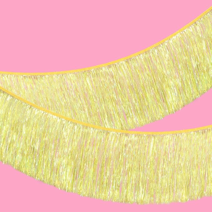 xo, Fetti Yellow Fringe Banner - 5 Ft. | Groovy Bachelorette Party Decorations by xoFetti