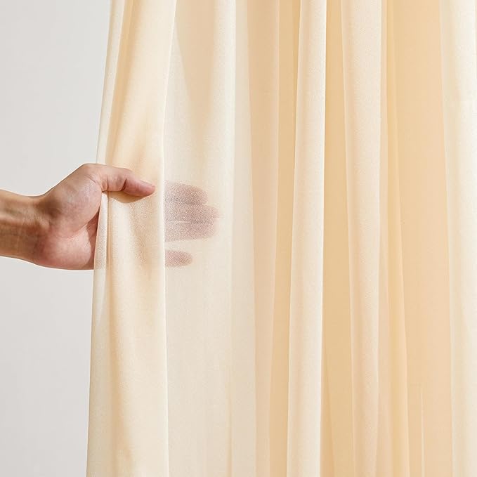 Champagne Wedding Arch Draping Fabric 2 Panels 30'' x 20FT Champagne Drapes - Image 3