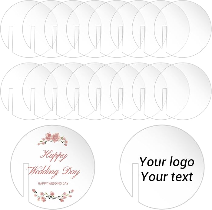 100 Pcs Wine Glass Name Tags, Personalized Wedding Drink Tags Reusable Circle by loolength