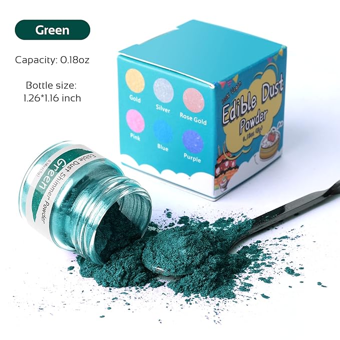Jelife Green Edible Luster Dust - Image 2