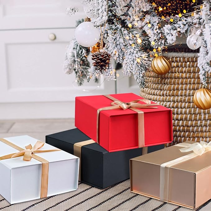 LIFELUM White Gift Boxes 2 Pack 13.85 x 8.35 x 4.45 Large Gift Boxes - Image 5