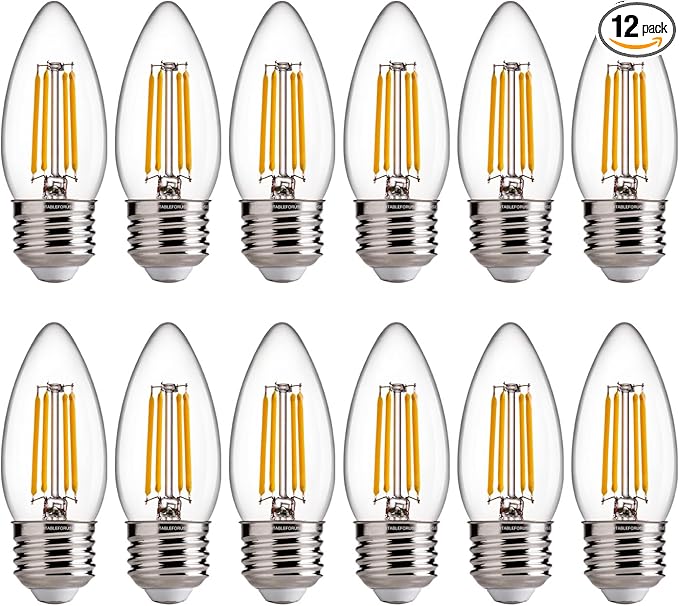 FLSNT B11 E26 Base LED Candelabra Light Bulbs 60W Equivalent, LED Candle Light by FLSNT
