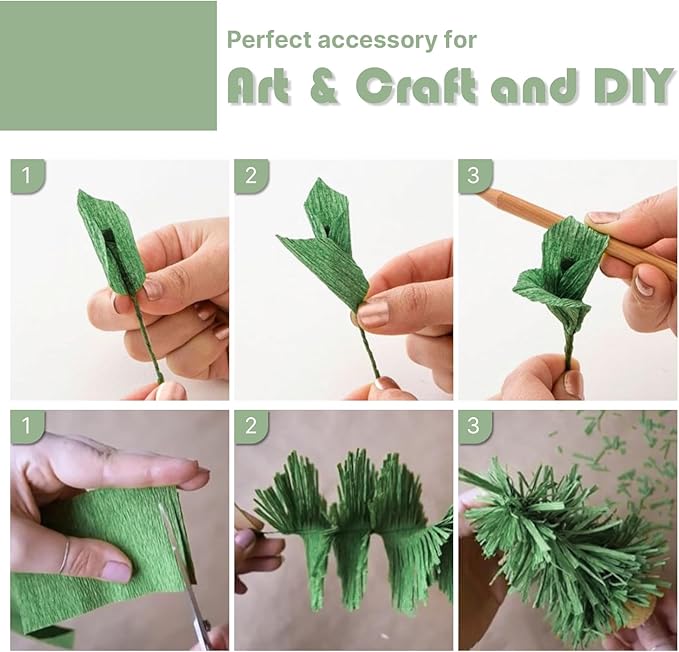 PartyWoo Sage Green Crepe Paper Streamers 4pcs 328ft Pack of Oliver Eucalyptus - Image 4