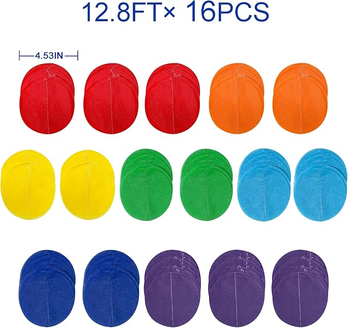 205Ft Rainbow Party Decorations Big Polka Dots Tissue Paper Backdrop Streamer - Image 3