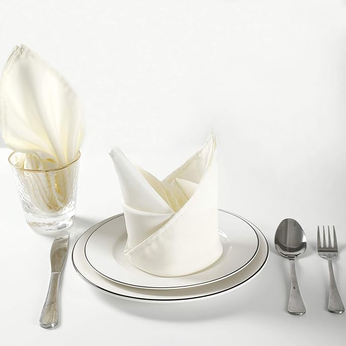 Cloth Napkins 17x17 inch Washable Polyester Dinner Napkins Soft Table Napkins - Image 5