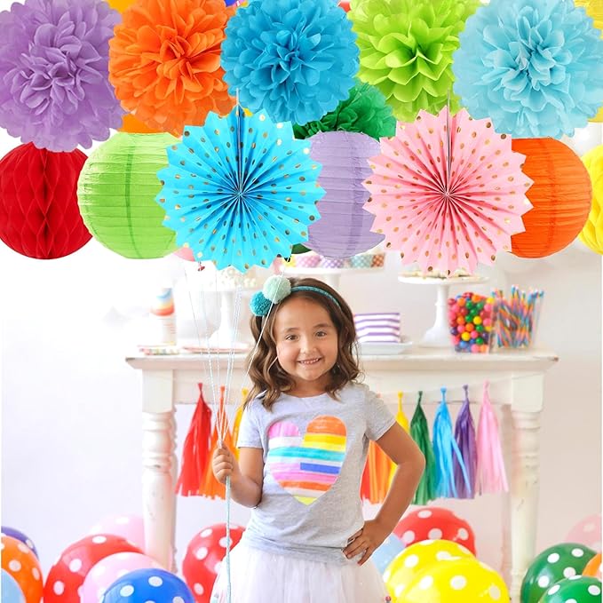 Rainbow Red-Orange Green-Blue Purple Party-Decorations - Image 4