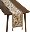 ISAENNE Designer Vintage Beige Linen Table Runner 87 Inches Long, Elegant by Isaennehomedecoration