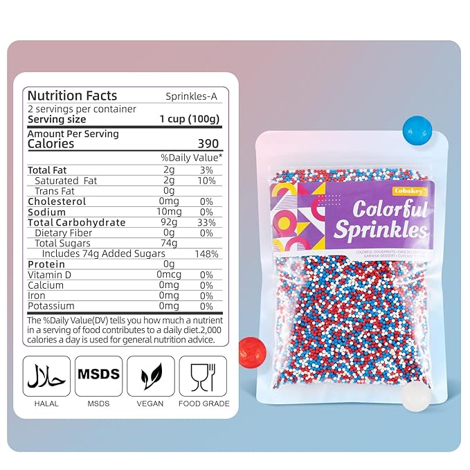 Red White & Blue Sprinkles for Baking - Image 2