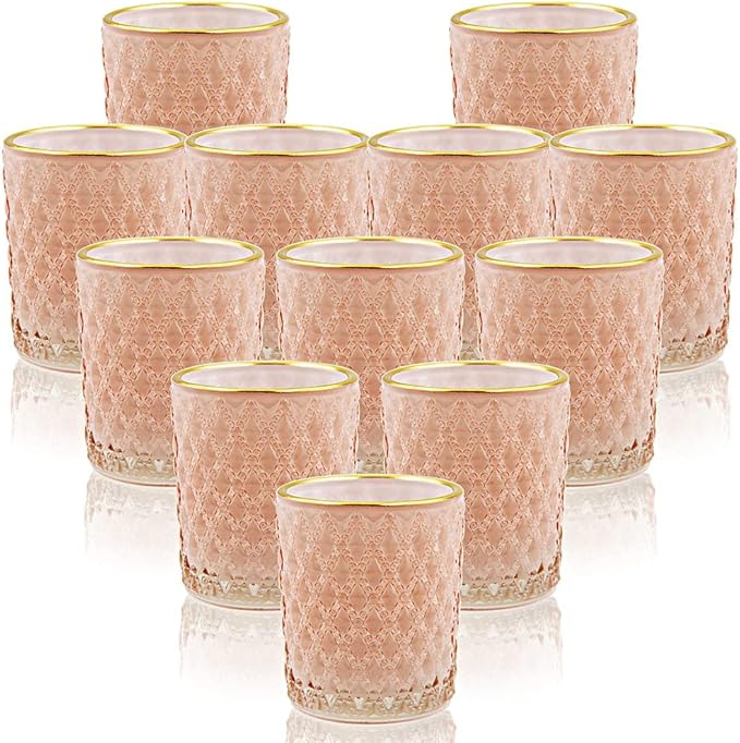 SHMILMH Pink Votive Candle Holders Set of 24, Tea Candle Holder - Image 5