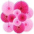 Outus 12 Pcs Hanging Honeycomb Paper Fans Sets, Fiesta Hot Pink Party by Outus