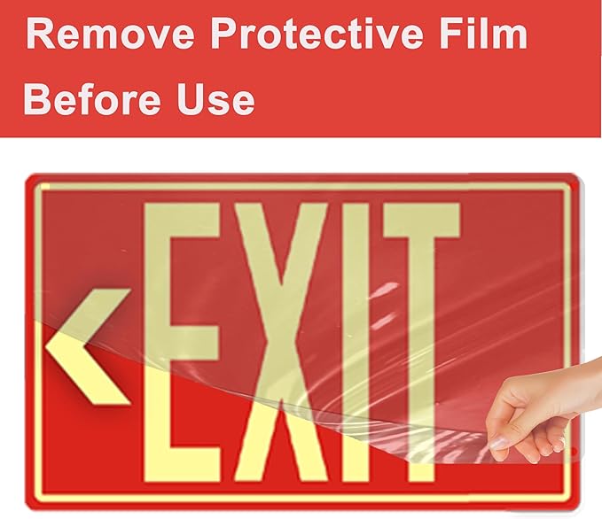 5Pack Photoluminescent Exit Sign, Includes 10pcs Removable Arrows - Image 7