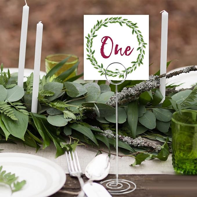 12Pcs Table Number Holder 8.66inch Tall Metal Iron Place Card Holder - Image 4