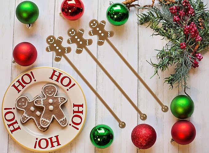 50 Pcs Christmas Drink Stirrers Xmas Coffee Stir Sticks Plastic Swizzle Sticks - Image 5