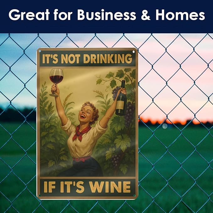 Funny Wine Aluminum Sign - Image 6