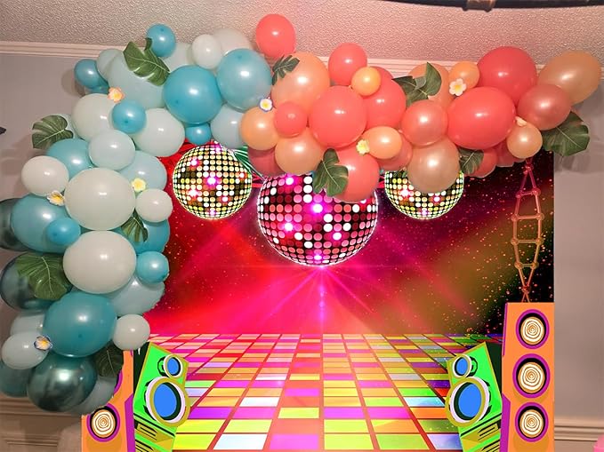 Dance Party Backdrop Retro 80s 90s Theme Stage Dance Ball Music Birthday Party - Image 2